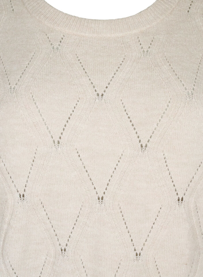 Pitkähihainen neulemekko, jossa on reikäkuvio, Birch Mel., Packshot image number 2