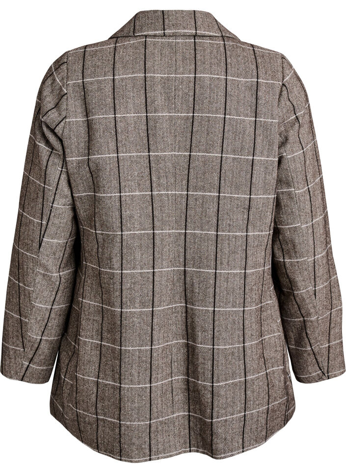 Klassinen ruudullinen bleiseri, Harmaa, Packshot image number 1