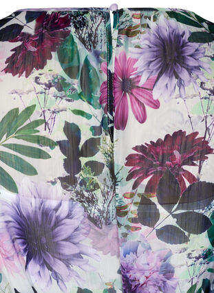 Kukallinen midimekko pitkillä hihoilla , Purple Flower mix, Packshot image number 3