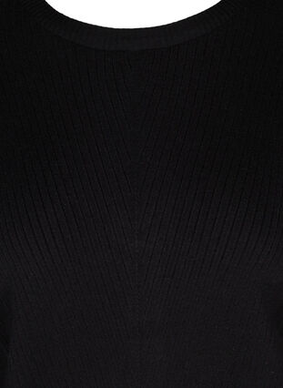 Neulepusero pyöreällä pääntiellä ja pallohihoilla, Black, Packshot image number 2