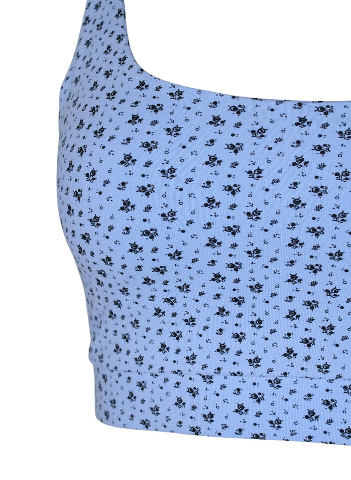 2 kpl puuvillaisia rintaliivejä säädettävillä olkaimilla , Serenity AOP/Black, Packshot image number 2