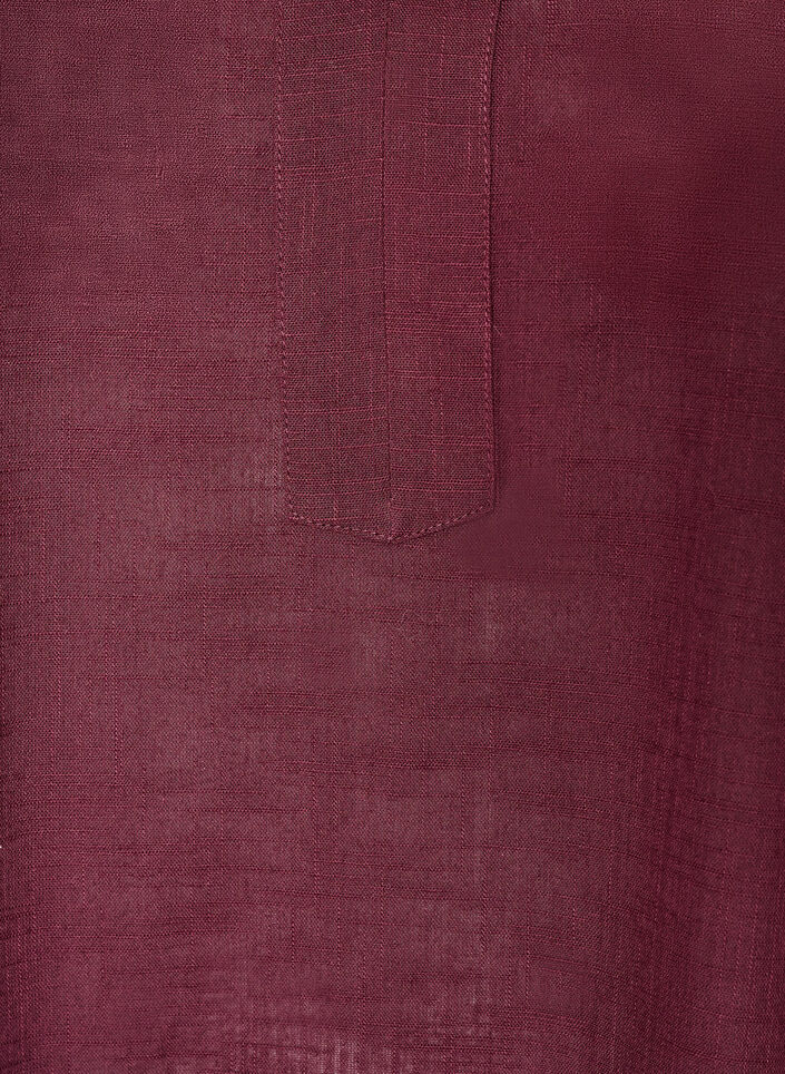 Puuvillatunika V-p&auml;&auml;ntiell&auml;, Punainen, Packshot image number 2
