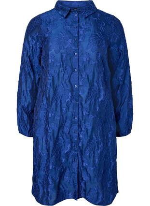 Pitkä jacquard-paita, Mazarine Blue, Packshot image number 0