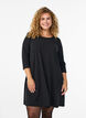 Lyhyt A-linjainen mekko 3/4-hihoilla, Musta, Model image number 0