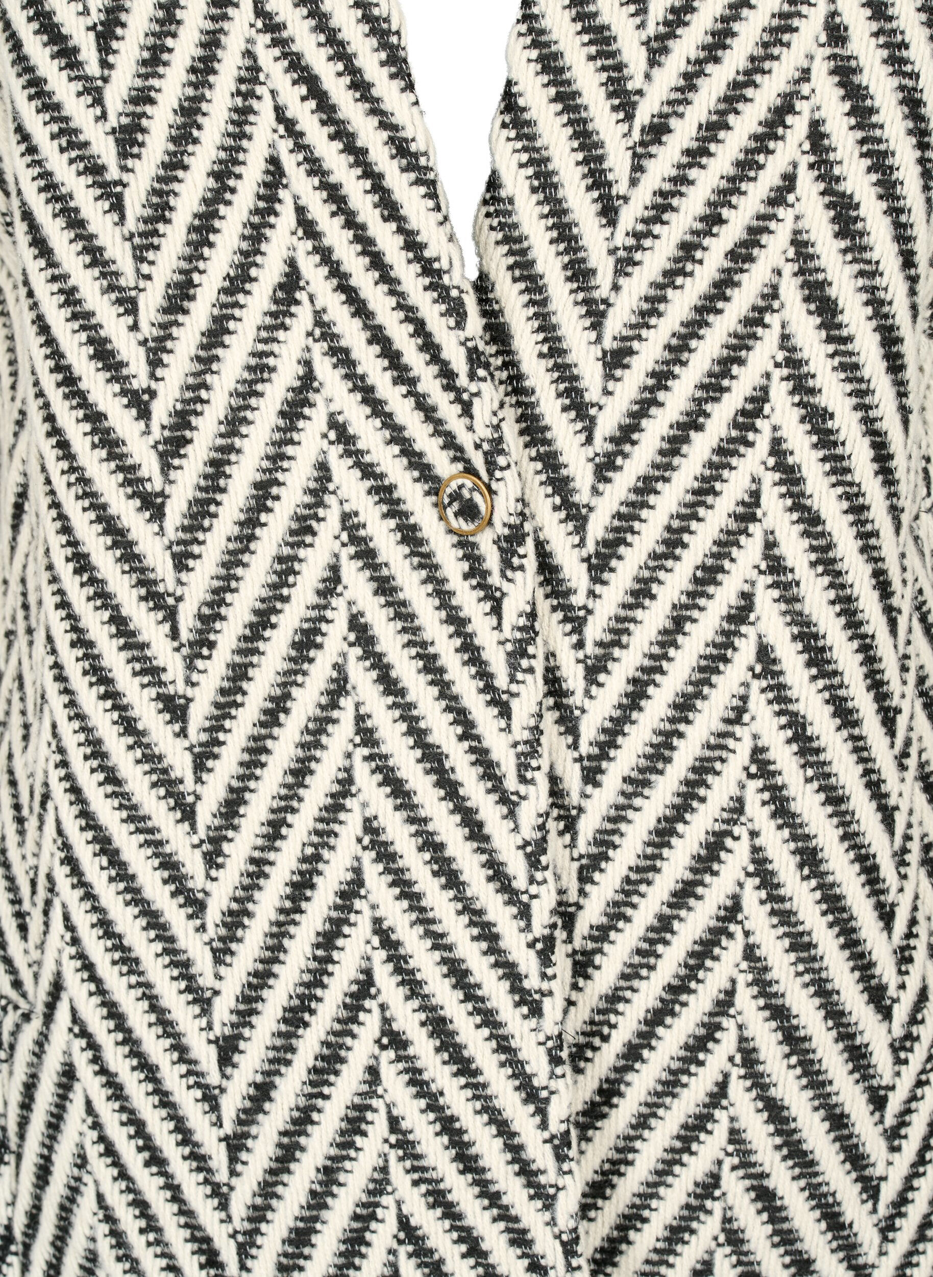 Zizzi Kuvioitu takki, Black w. White, Packshot image number 2