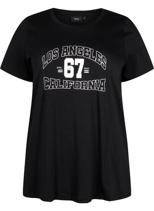 Puuvillainen t-paita painatuksella, Black LOS ANGELES, Packshot image number 0