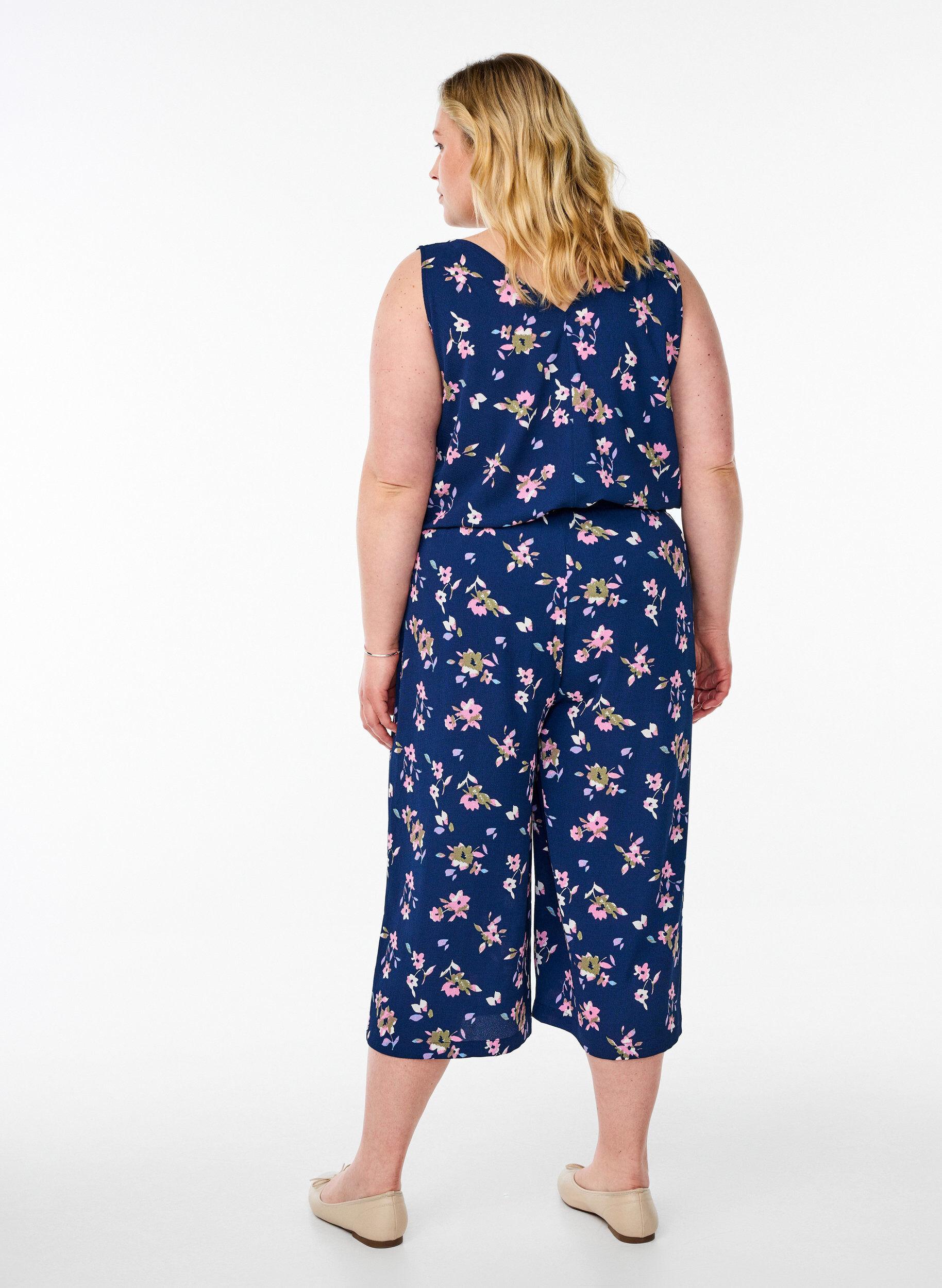 ZizziCulottes-housut kuosilla, Sininen, Model image number 1
