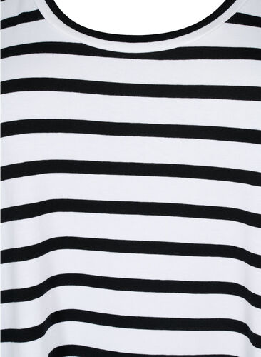 Raidallinen trikoomekko lyhyillä hihoilla, Black Stripes, Packshot image number 2