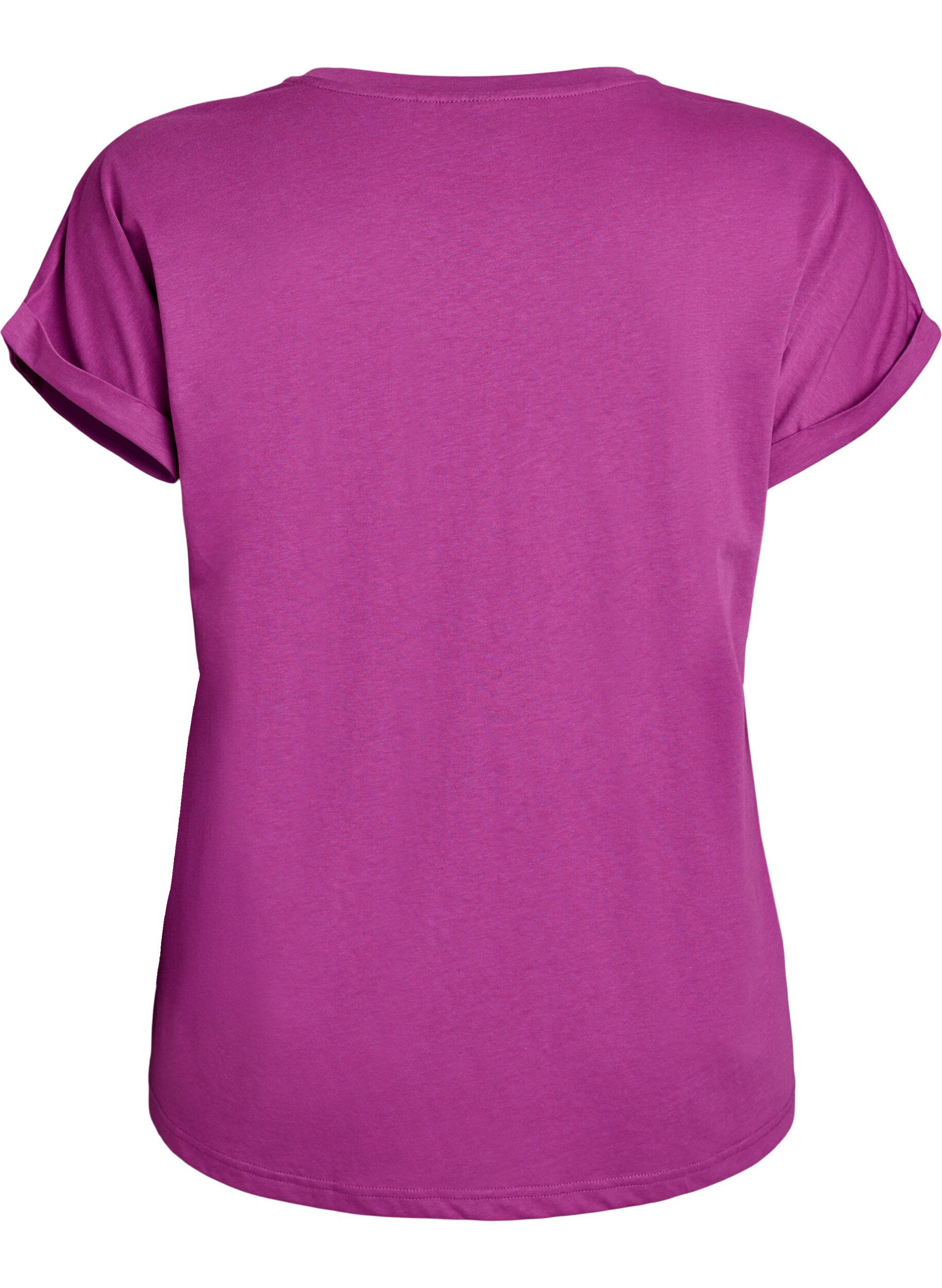 ZizziLyhythihainen t-paita puuvillasekoitteessa, Violetti, Packshot image number 1
