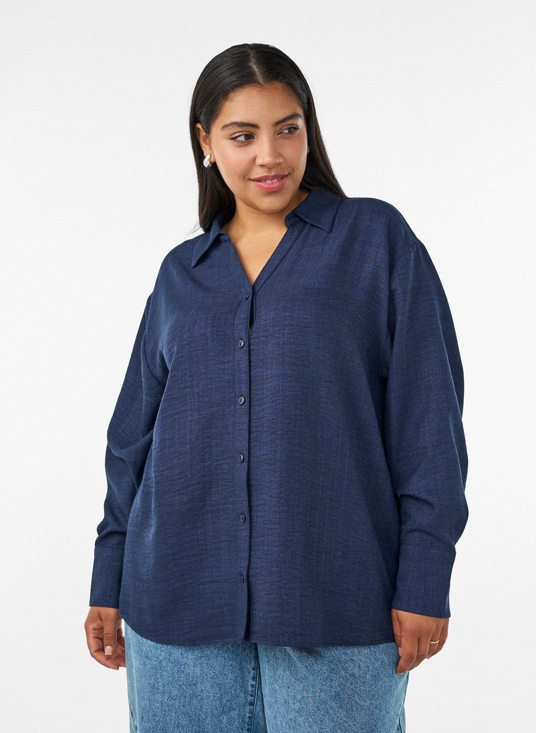 ZizziRento paita V-p&auml;&auml;ntiell&auml;, Sininen, Model image number 0