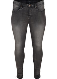 Super slim Amy-farkut korkealla vy&ouml;t&auml;r&ouml;ll&auml;, Dark Grey Denim