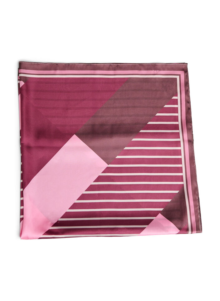 Neli&ouml;nmuotoinen satiinimainen huivi kuviollisella designilla, Punainen, Packshot image number 1