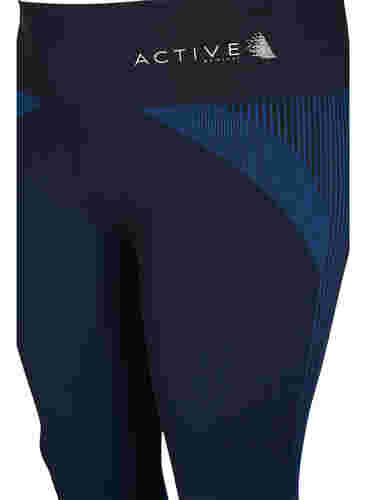 Saumattomat treenitrikoot raidoilla, Black w. Blue Depths, Packshot image number 2
