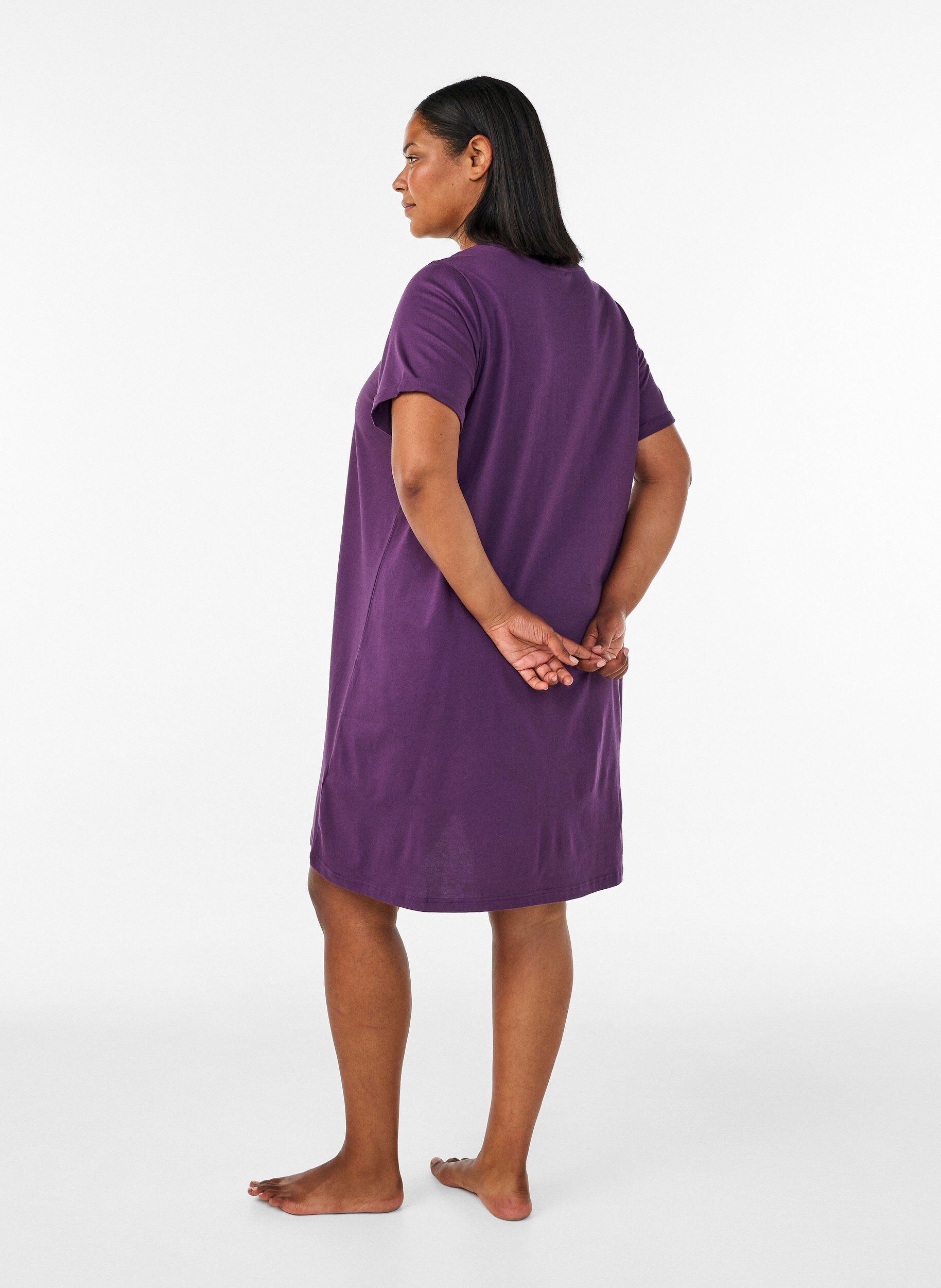 ZizziLyhythihainen y&ouml;paita luomupuuvillasta, Sininen, Model image number 2