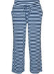 Raidalliset pyjamahousut korkealla vy&ouml;t&auml;r&ouml;ll&auml; ja leveill&auml; lahkeilla, Sininen, Packshot image number 0