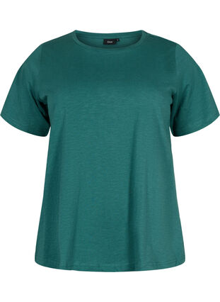 2 perus t-paitaa puuvillasta, Mallard Green/Black, Packshot image number 2