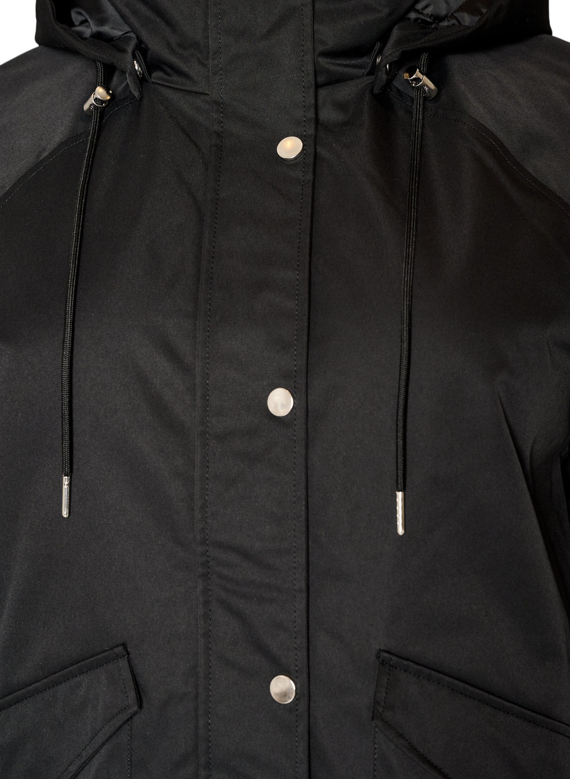 ZizziTopattu parka irrotettavalla hupulla, Musta, Packshot image number 2