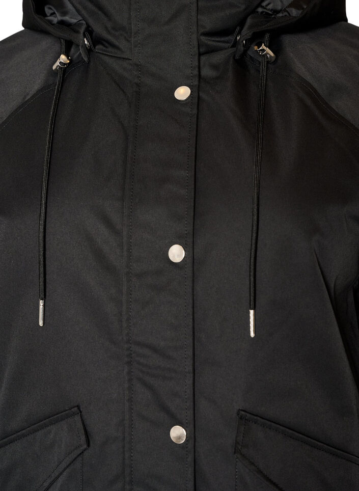 Topattu parka irrotettavalla hupulla, Musta, Packshot image number 2