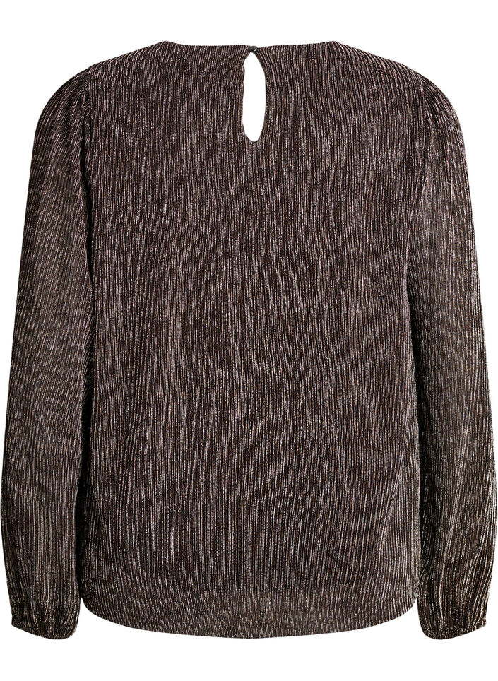 Juhlava pusero kimaltavilla raidoilla ja pitkillä hihoilla, Musta, Packshot image number 1