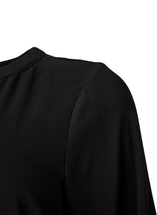 Pitkähihainen V-kaula-aukkoinen mekko, Black, Packshot image number 3