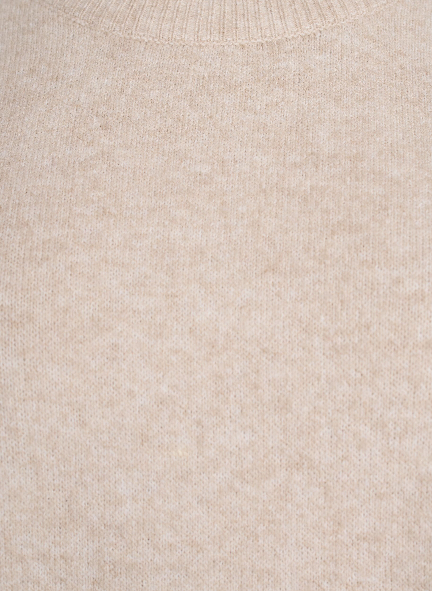 ZizziV&auml;lj&auml; neulepusero, jossa on lyhyet hihat, Beige, Packshot image number 2