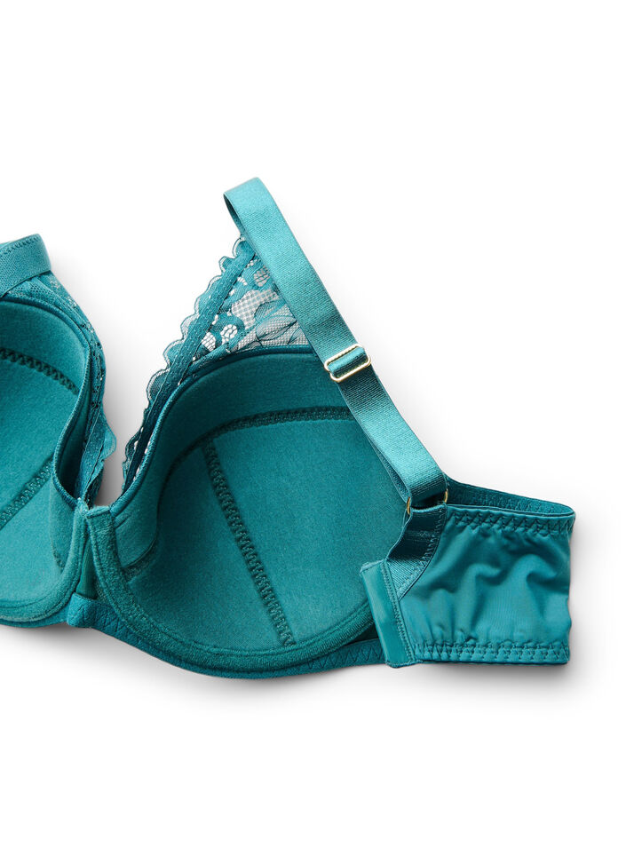 Topattu pitsirintaliivit kaarituilla, Vihreä, Packshot image number 3