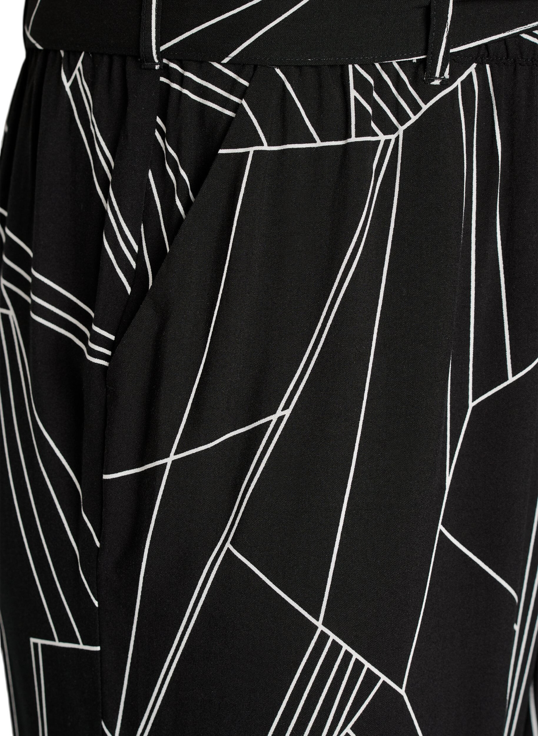 ZizziKorkeavy&ouml;t&auml;r&ouml;iset viskoosihousut, Musta, Packshot image number 2