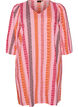 Lyhyt mekko pellavasta ja viskoosista, 3/4-hihoilla, Vaaleanpunainen, Packshot image number 0