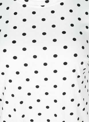 Pilkullinen t-paita puhvihihoilla, White w. Black Dots, Packshot image number 2