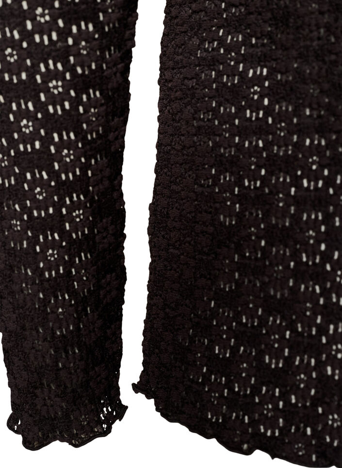 Pusero reik&auml;kuviolla ja pitkill&auml; hihoilla, Musta, Packshot image number 3