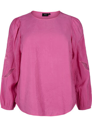 Tencel ™ -modaalista valmistettu pusero kirjotuilla yksityiskohdilla., Phlox Pink, Packshot image number 0