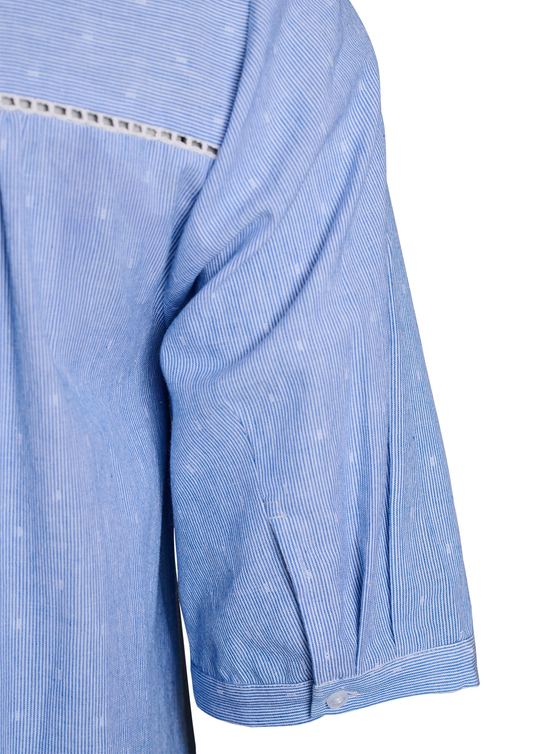 Zizzi Lyhyt mekko pitsinauhoilla ja A-linjaisella mallilla, Sininen, Packshot image number 3