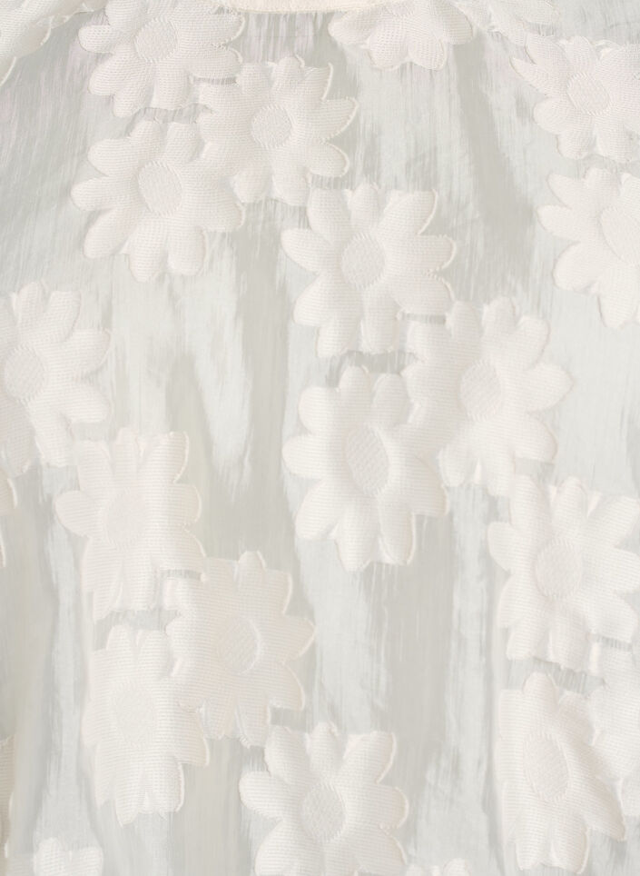 Hihaton toppi kukallisella jacquard-tekstuurilla, Vanilja, Packshot image number 2