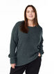 Melange-neulepusero py&ouml;re&auml;ll&auml; p&auml;&auml;ntiell&auml;, Vihre&auml;, Model image number 0