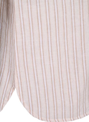 Puuvilla-pellavasekoitteinen paitapusero, jossa on napitus, Sandshell White, Packshot image number 3