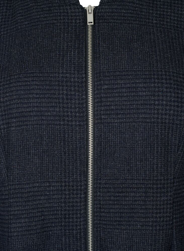 Ruudullinen villakangastakki, Dark Grey Melange, Packshot image number 2
