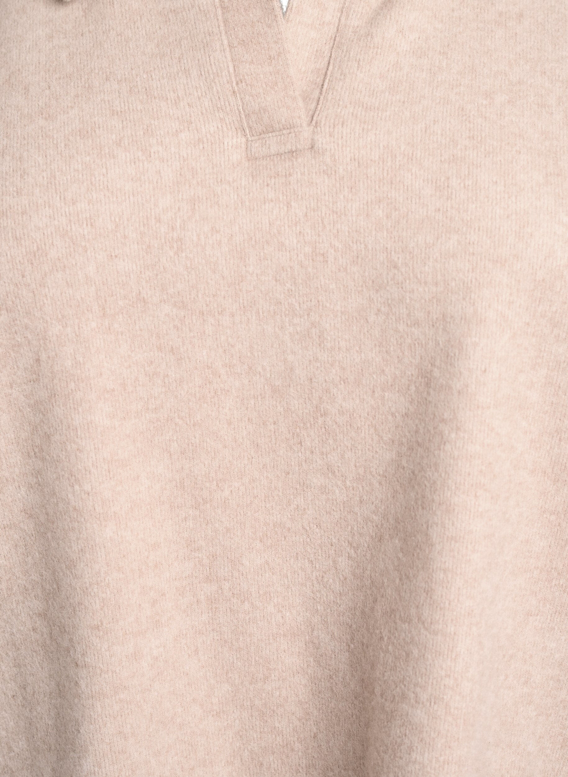 Zizzi Jersey-pusero kauluksella ja V-p&auml;&auml;ntiell&auml;, Beige, Packshot image number 2
