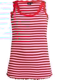 Raidallinen ribbitoppi pitsisomisteella, Vaaleanpunainen