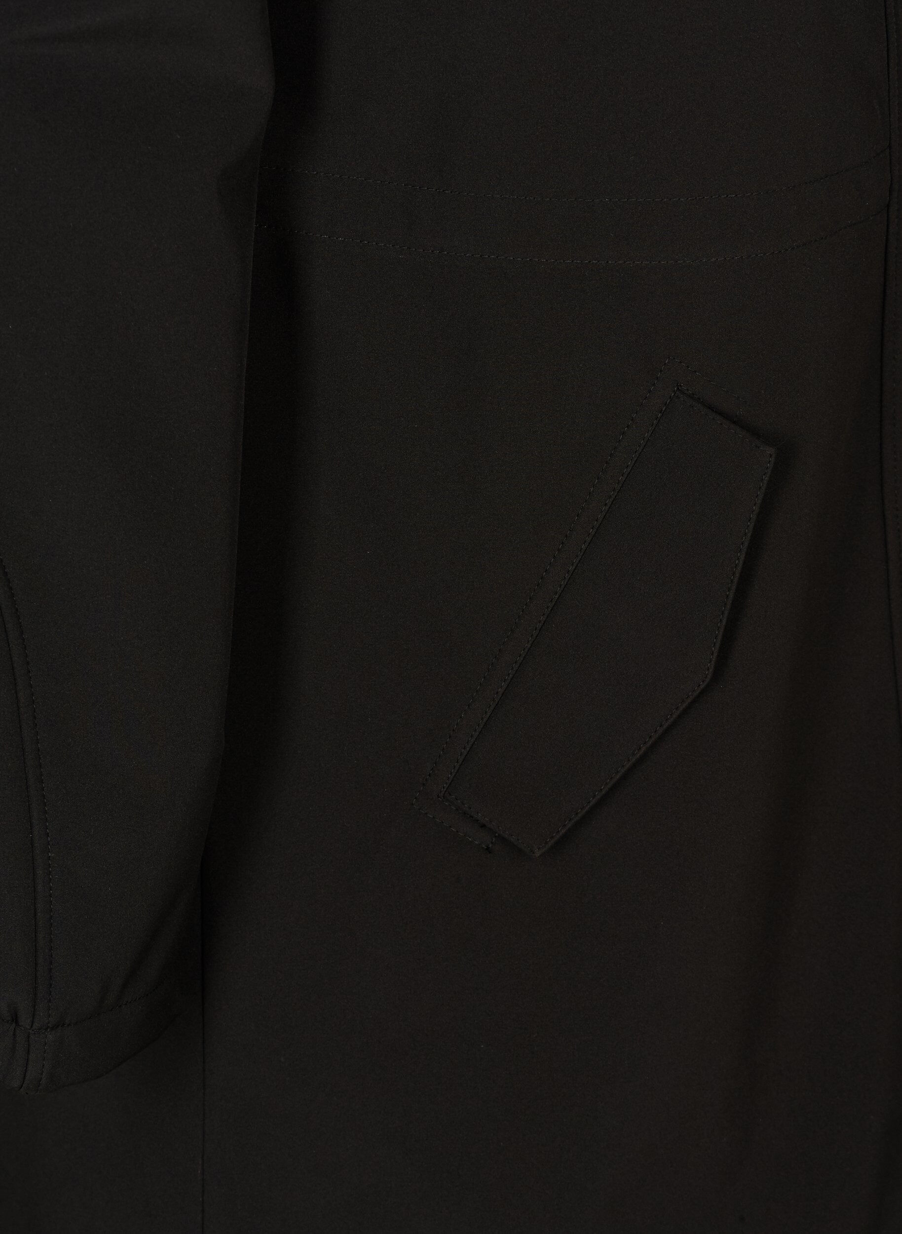 Zizzi Softshell-takki hupulla, Black solid, Packshot image number 3
