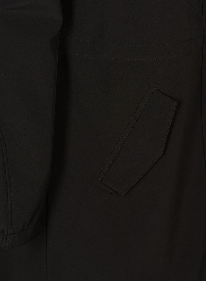 Softshell-takki hupulla, Black solid, Packshot image number 3