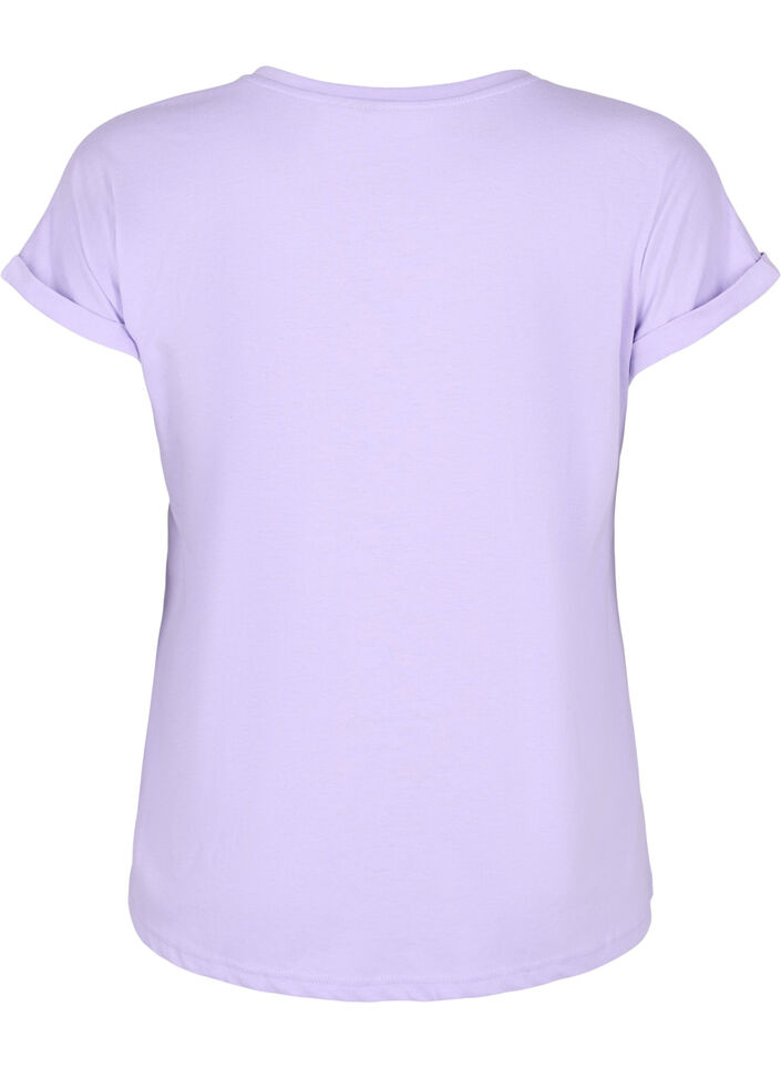 Lyhythihainen t-paita puuvillasekoitteesta, Violetti, Packshot image number 1