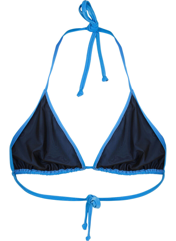 Yksivärinen lappubikiniyläosa, Sininen, Packshot image number 1
