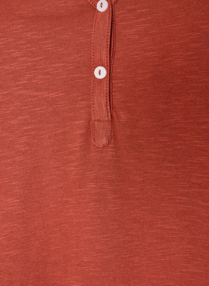 T-paita nappiyksityiskohdilla, Ruskea, Packshot image number 2