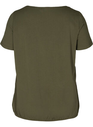 Lyhythihainen t-paita pyöreällä pääntiellä ja pitsireunuksella , Ivy Green, Packshot image number 1