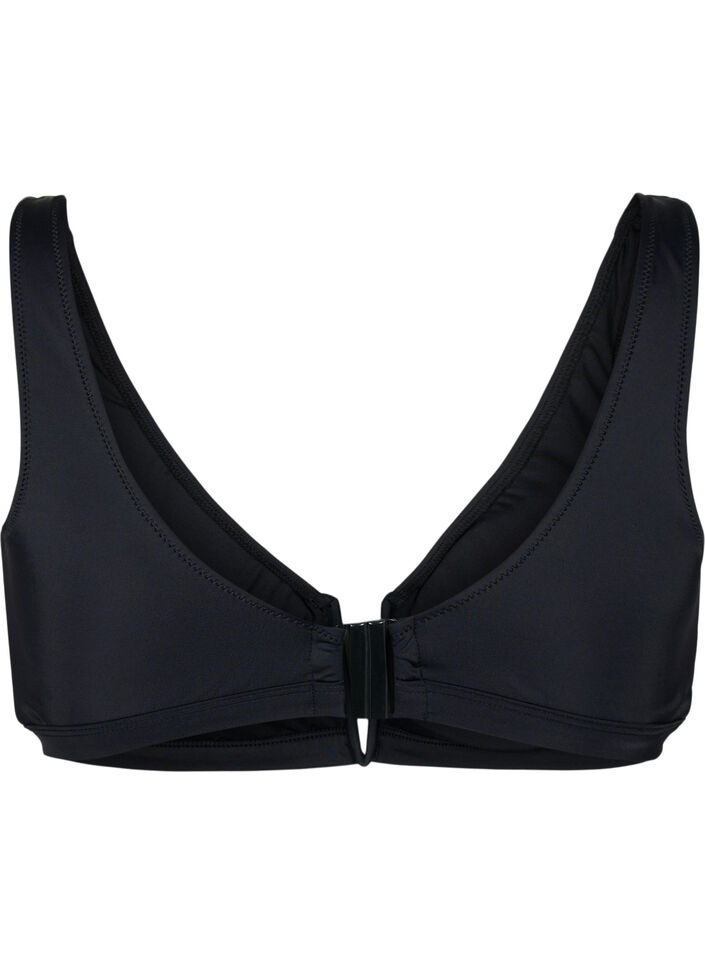 Bikiniyläosa V-kaula-aukolla ja irrotettavilla toppauksilla, Musta, Packshot image number 1