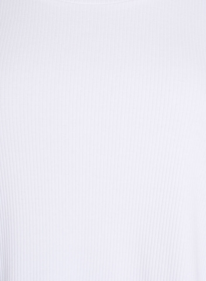 Ribattu jerseypusero, jossa on lyhyet hihat, Valkoinen, Packshot image number 2