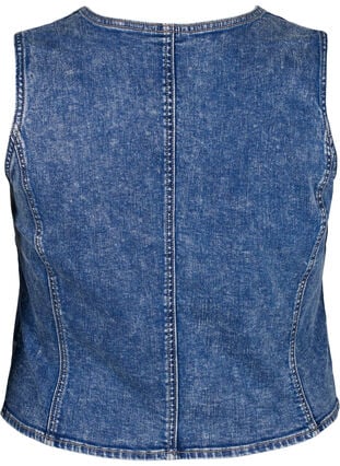 Slim fit -farkkuliivi napituksella, Blue Denim, Packshot image number 1