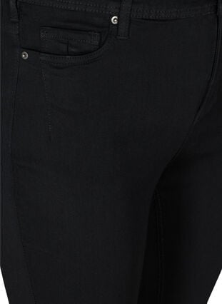 Kropatut Amy-farkut korkealla vyötäröllä ja vetoketjulla , Black, Packshot image number 2