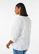 Paita puuvillamusliinissa, jossa broderie anglaise -kirjailu, Valkoinen, Model image number 1