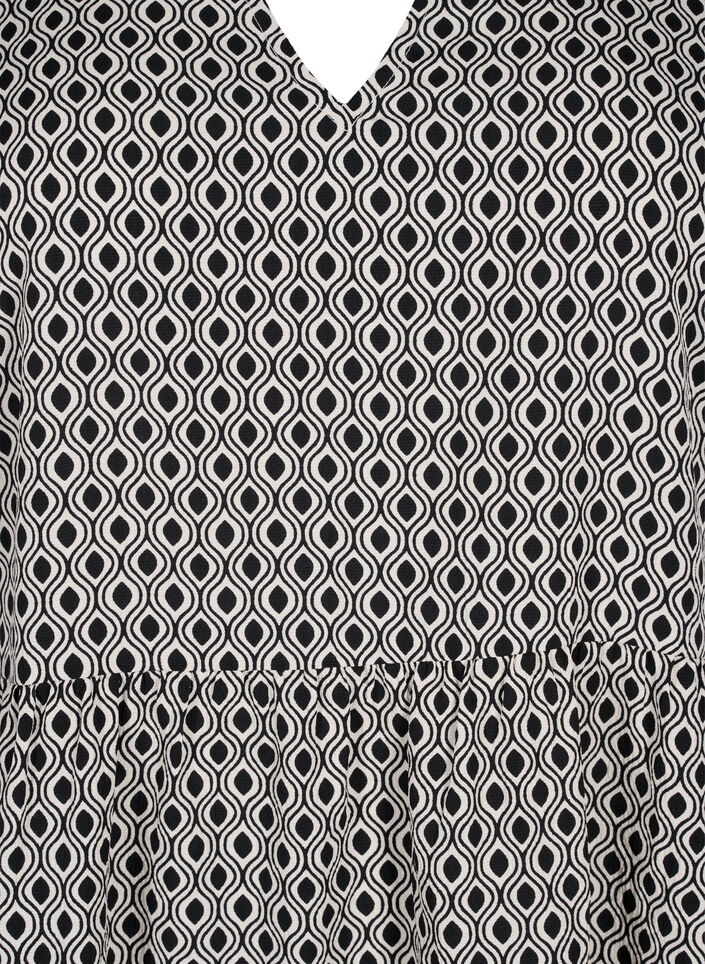 FLASH – A-linjainen mekko painatuksella, Black White Graphic, Packshot image number 2